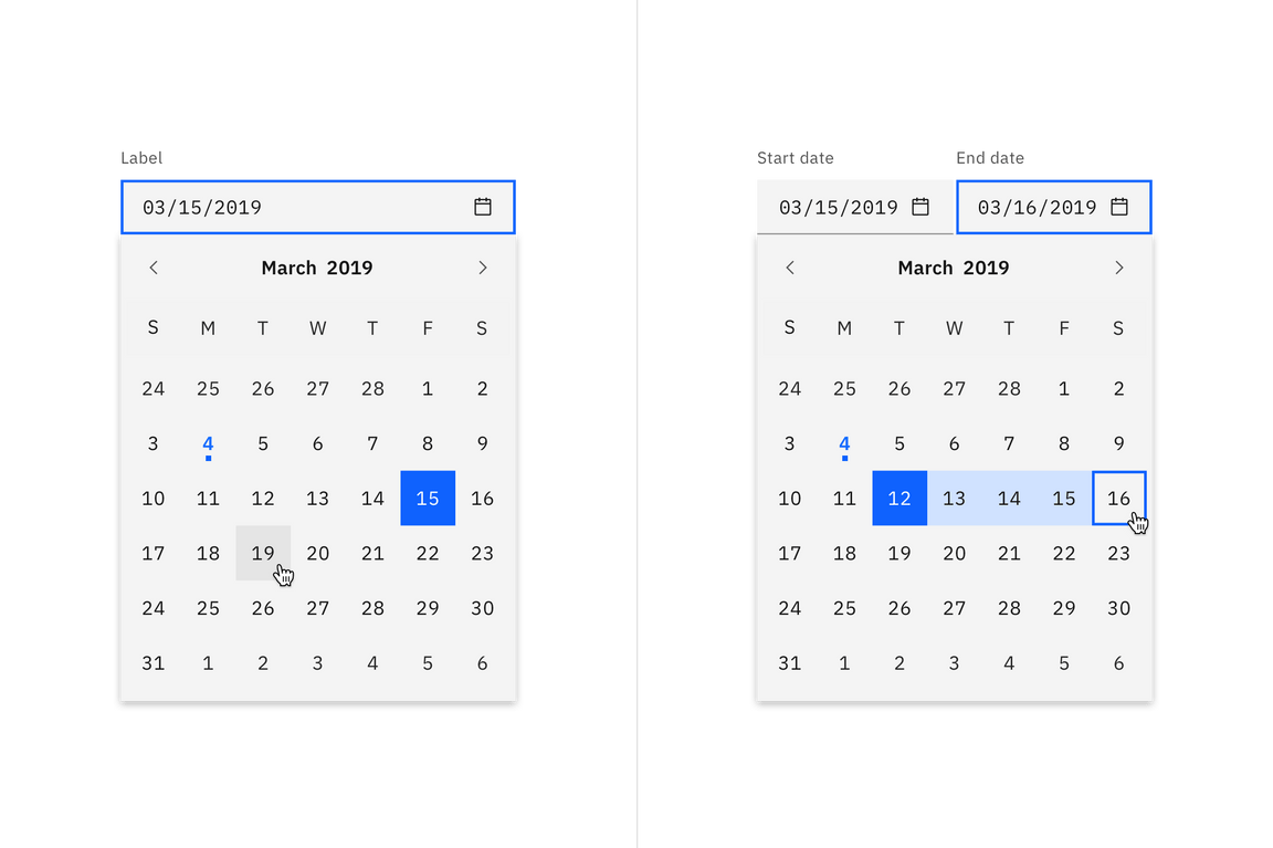 Date picker calendar examples Date picker calendar examples