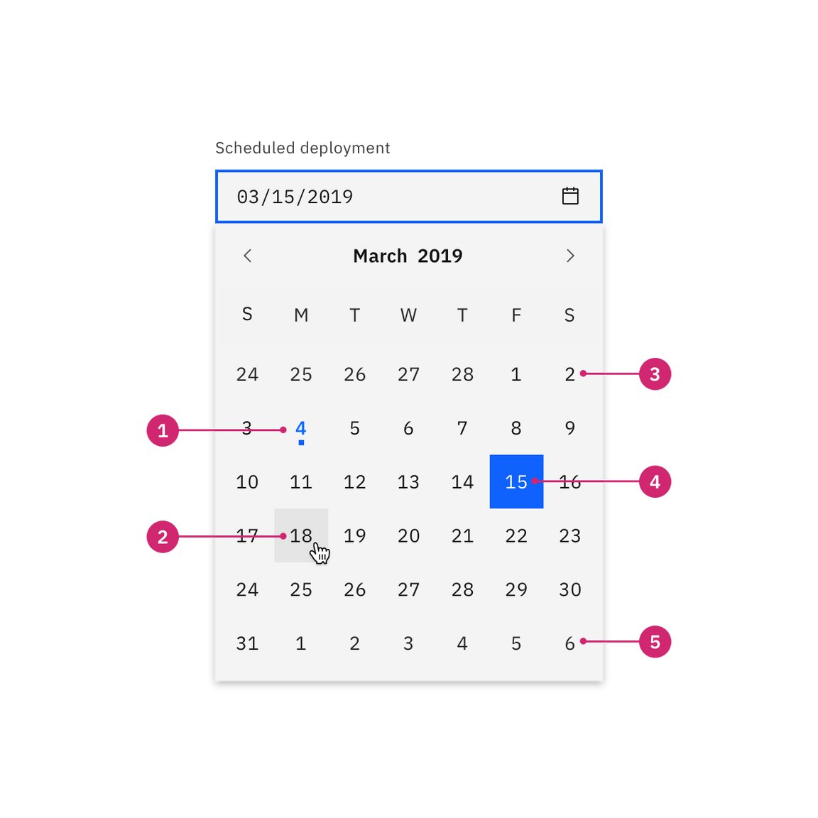 Single date calendar picker Single date calendar picker