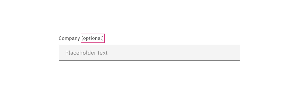 Example of input field with optional label Example of input field with optional label