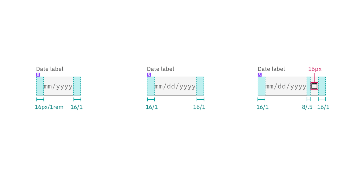Structure for date picker inputs Structure for date picker inputs