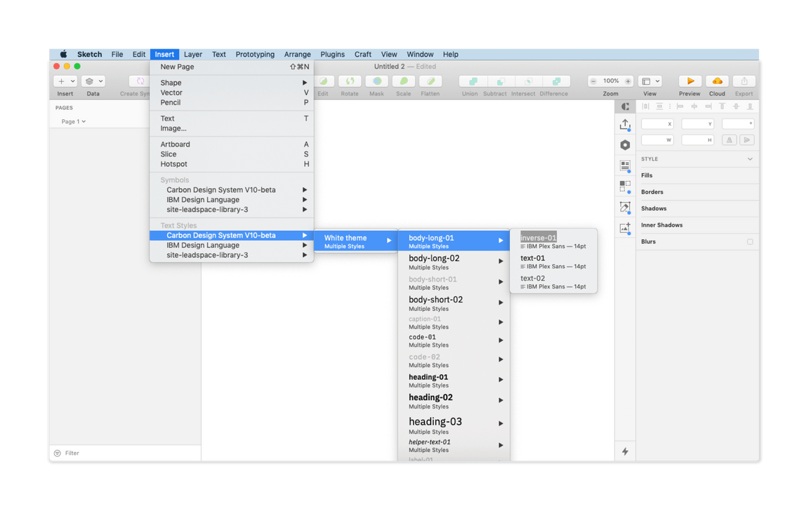 Text styles navigation Text styles navigation