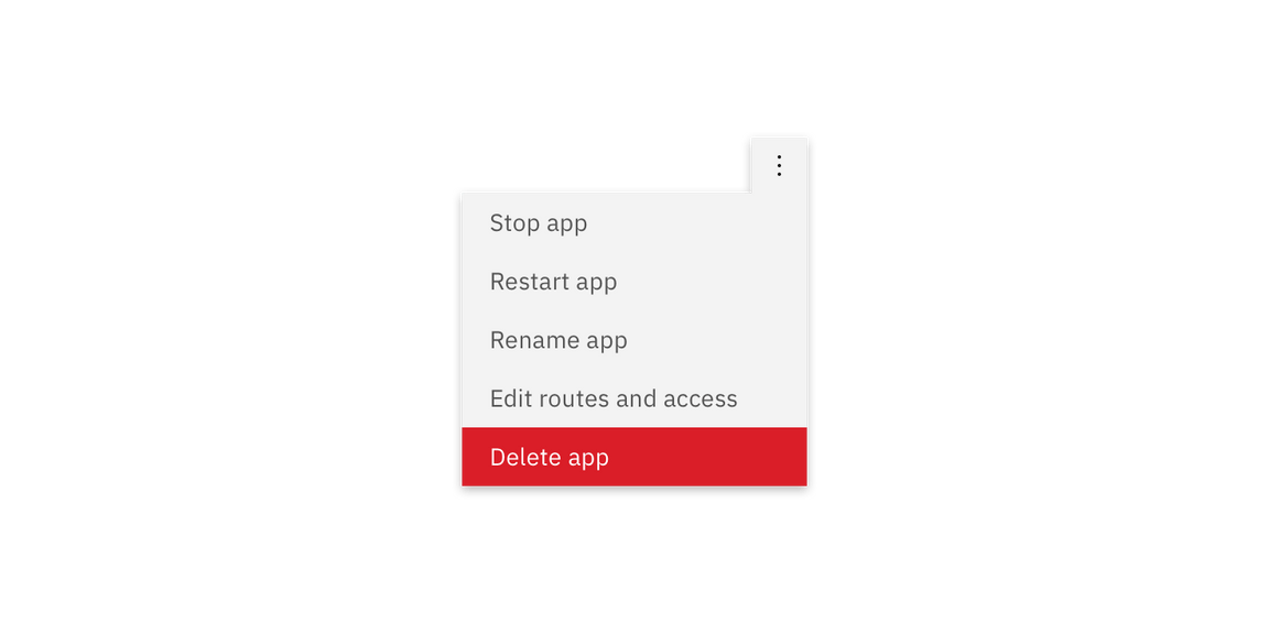 An overflow menu with a significant action An overflow menu with a significant action